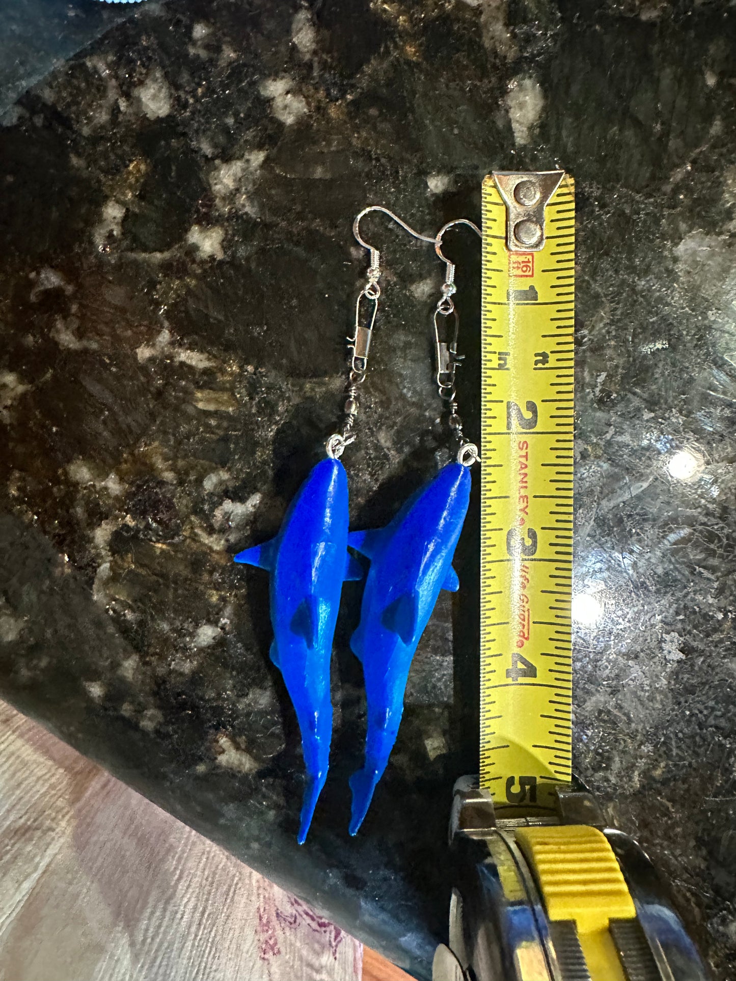 Blue Shark Earrings